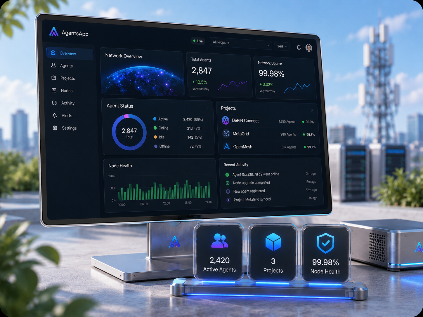 Dashboard paneli üzerinden agent ve Supernode akışı